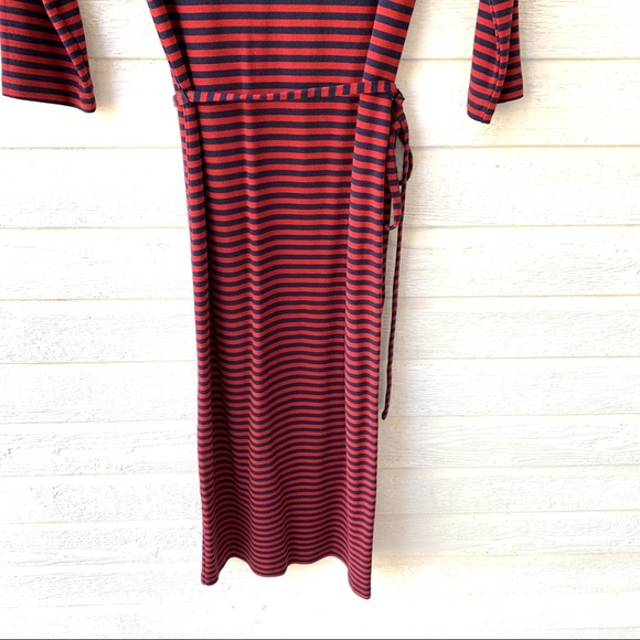 Boden Red Stripe Below Knee Pencil Dress WH507 - Picture 8 of 11